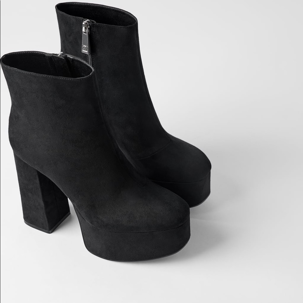 Zara Heeled Platform Ankle Bootie